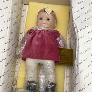 The Danbury Mint VTG Kewpie A Gift‎ of Love Porcelain Collector Doll Rose Hair